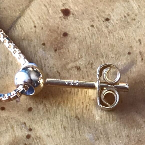 Sterling Silver 14k Yellow Gold Vermeil Heart Drop Earrings - Picture 4 of 6